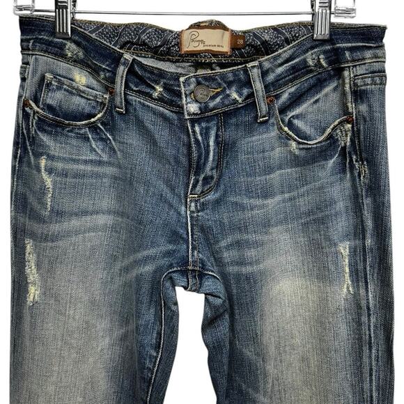 NWOT Rare Paige Laurel Canyon Distressed Flare Leg Jeans Size 28 - Picture 6 of 16